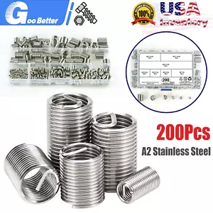 200Pcs Helicoil Type Thread Inserts Kit Metric V-Coil Wire Thread Repair Inserts - Picture 1 of 10