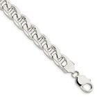 Mens 10.5mm Sterling Silver Solid Flat Cuban Anchor Chain Bracelet