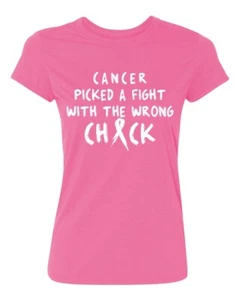 El cáncer escogió una pelea con la camiseta equivocada de concientización sobre el cáncer de mama de pollo para mujeres - Imagen 1 de 48