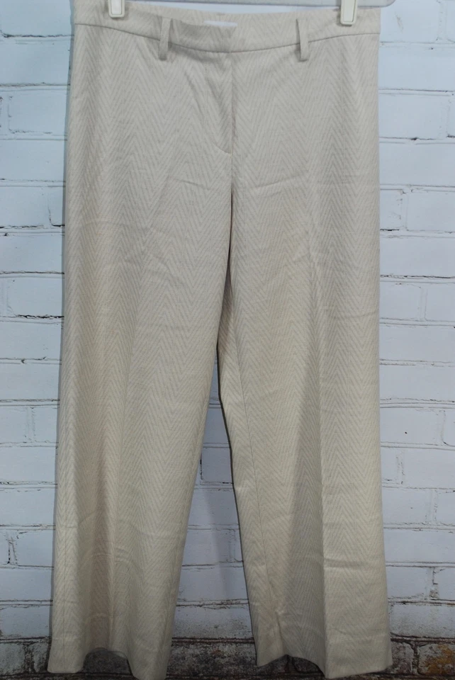 Gunex for Brunello Cucinelli Ivory/Off White Wide Leg Wool Dress Pants Size 6 - Image 1 of 4