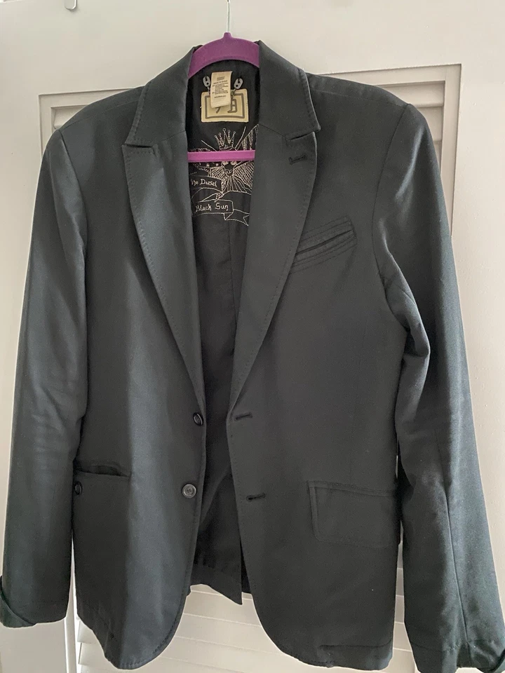 Blazer vintage Diesel negro para hombre talla L 100 % algodón con detalles increíbles Foto 1 de 4
