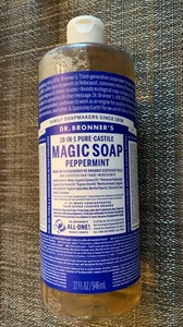 Dr. Bronner's 18 in 1, Pure-Castile Magic Soal Peppermint 32 fl oz. UPC: 0187877 - Picture 1 of 5