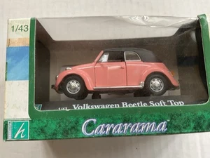 New w Display Box Cararama VW Volkswagen Soft Top Pink Beetle 1:43 Die Cast Car - Picture 1 of 3