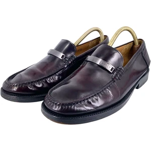 Bally Herren Slipper Halbschuhe UK 6,5 Dunkel Ochsenblut Rot Leder Schuhe Made in Italy - Bild 1 von 18