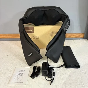 Masajeador de cuello y espalda Naipo Shiatsu con calor masaje de amasamiento profundo para hombros - Imagen 1 de 10