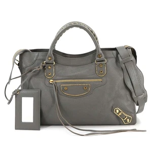 BALENCIAGA Classic Metallic Edge City Hand Shoulder Bag Gray 390154 90298094 - Picture 1 of 9