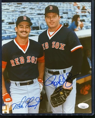 ROGER CLEMENS MIKE GREENWELL DUAL SIGNED 8x10 PHOTO AUTO AUTOGRAPH JSA COA - Image 1 of 2