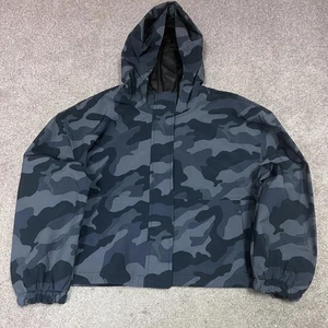 Old Navy Active Jacket Gray Camo Long Sleeve Hooded Cropped Women’s Size Lg NWT - Picture 1 of 10