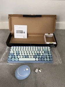 Perixx PERIDUO-713 Mini Wireless Keyboard & Mouse Set | Blue | USB Dongle - Picture 1 of 3