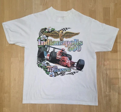 Vtg NDIANAPOLIS 500 MOTOR SPEEDWAY 1991 LG T SHIRT 75th RUNNING Winners on Back - Image 1 of 4