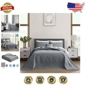 Juego de cama king reversible de 5 piezas - gran tamaño 128x120 microfibra confort - Imagen 1 de 8