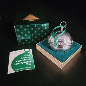 Wallace Silversmiths Christmas Sleigh Bell 1993 in Original Box with Card - Picture 1 of 6