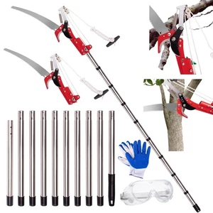 Manual Pole Saw, 3-14 ft Extendable Tree Pruner, Sharp Steel Blade and Scisso... - Picture 1 of 6