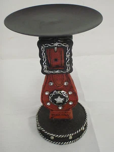 ALTE Vintage LAND Gürtelschnalle METALL Kerzenhalter schwerer EINSAMER STAR Texas - Bild 1 von 4