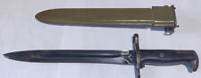 Original WW2 U.S M1 Garand Bayonet with Scabbard - AFH Brown Handle