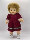 Vintage 11" Effanbee F&B Fluffy Doll Sleepy Eyes Red Dress