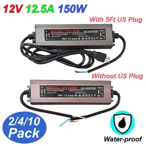 LED Power Supply IP67 Waterproof Output 150W DC12V 12.5A(3-Prong Plug Optional) - Picture 1 of 14