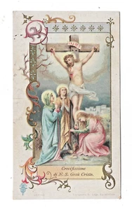 CROCIFISSIONE DI N. S. GESU' SLEM SANTINO HOLY CARD IMAGE PIEUSE HEILIGE KARTE - Bild 1 von 2