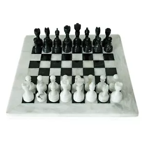 Chessboard Marble Natural Black White Chess Marble Table Chessboard 40x40 - Picture 1 of 1