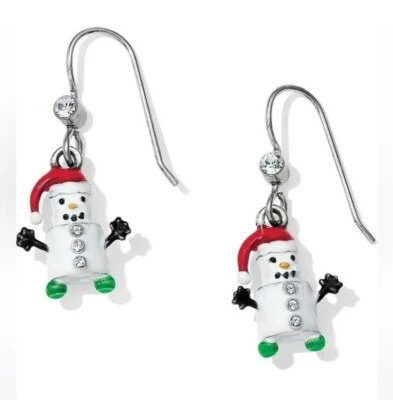 全新带标签 Brighton Marshmallow 雪人珐琅水晶柱耳环 48 美元 — 第 1/4 张图片