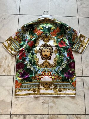 NWT PRESTIGE Men’s Short Sleeve Multi Color Designer Print Shirt Sz. XL - Image 1 of 4