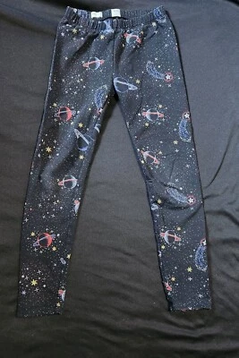 Girls Sz M (8) GAP Kids True Black Leggings Space Planets Stars - 848538 - Image 1 of 3