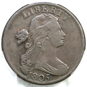 1805 S-268 R-3 PCGS VF 30 Draped Bust Large Cent Coin 1c - Picture 1 of 3