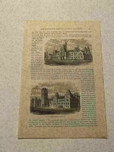 KP131) Parliament House Ottawa University of Toronto Canada 1885 Engraving - Picture 1 of 2