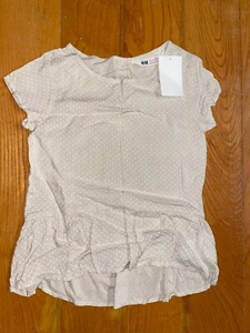 H&M: Girls Tan with pink dots Shirt, Size S (6-7), New with Tag - Picture 1 of 3