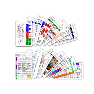 SCRUBS AND STUFF LLC Complete Nurse Vertical Badge Card Set - 13 Cards - Reference Card RN LPN CNA NA
