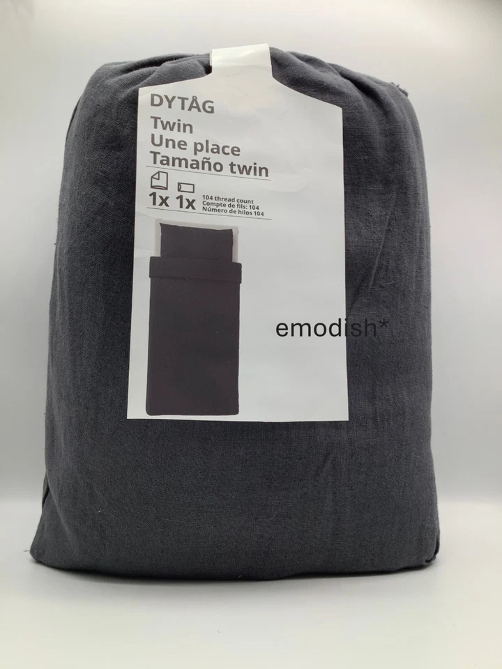 Ikea DYTAG Twin Duvet cover and pillowcase gray 805.187.96 -