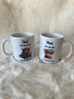 Personalised Printed Mugs ♡ His And Hers Highland Cows ♡ Mum & Dad♡Mr & Mrs