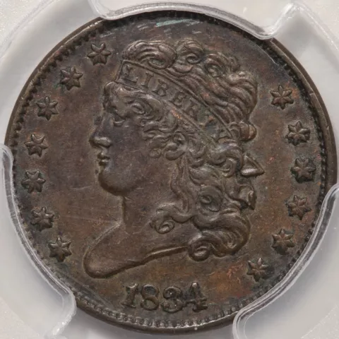 1834 Classic Head Half Cent PCGS XF-45 Cover