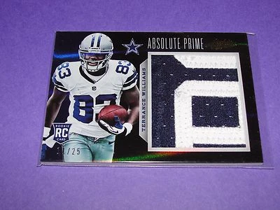 2013 Absolute TERRANCE WILLIAMS #236 Prime JSY RC/25 Dallas COWBOYS Baylor BEARS - Image 1 of 2