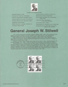 #0022 10c General Stilwell #3420 USPS Souvenir Page - Picture 1 of 1