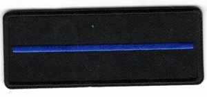 THIN BLUE LINE 4" Iron On Patch SWAT Police Law - Picture 1 of 1