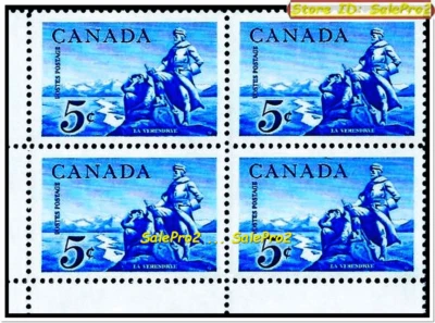 CANADA 1958 JOSEPH DE LA VERENDRYE EXPLORER FACE 20 CENT MNH STAMP CORNER BLOCK - Image 1 of 2