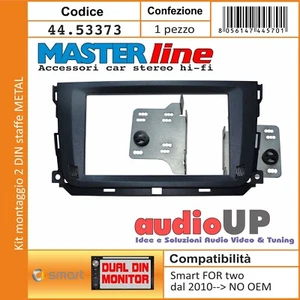 MASCHERINA RADIO 2 DIN SMART FOR TWO 2010>2014 SENZA RADIO ORIGINALE KIT STAFFE - Foto 1 di 4