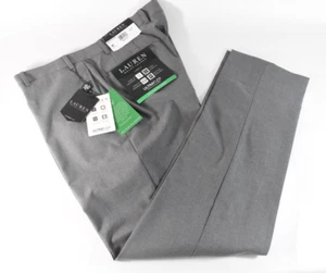 Lauren Ralph Lauren Men Dress Pants New 32 36 Gray Norton Classic Fit Flat Front - Picture 1 of 8