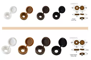 * Large & Small Plastic Hinged Screw Cover Caps for M3.5 - M5 Screws, 4 Colours* - Picture 1 of 5