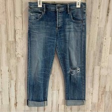 Citizens Of Humanity Emerson Slim Boyfriend Distressed Cuffed Jeans