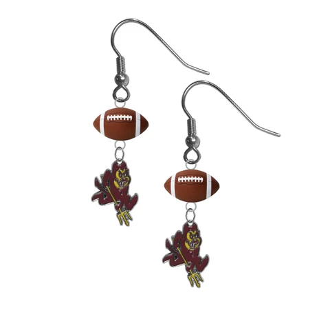 Arizona State Sun Devils ASU Earrings Dangle Hook PICK YOUR SPORT - NEW Cover