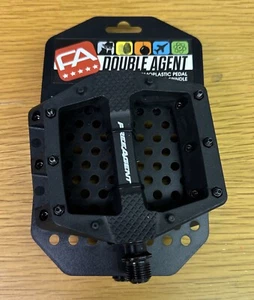 Free Agent DOUBLE AGENT Bmx Pedal Set 9/16 Black - Picture 1 of 4