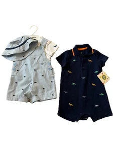 Little Me Baby Boy Romper Bundle/Lot NWT Whales/Dino One Piece 3 Months - Picture 1 of 4