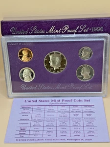 Juego de prueba revestido 1990 EE. UU. Como nuevo embalaje original del gobierno certificado de autenticidad OGP - Imagen 1 de 2