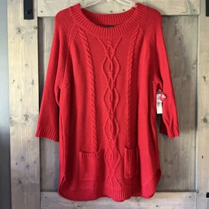Suéter New Directions Mujer Tejido con Cable Talla 2X Bolsillos Clásico De Colección Y2K Nuevo con Etiquetas - Imagen 1 de 8