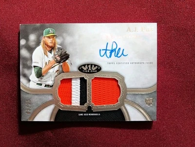 2020 Topps Tier One Relics /25 AJ Puk #T1ADR-AP RPA Rookie Dual Patch Auto Rare! - Image 1 of 2