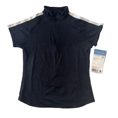 Insport Cycling Shirt Womens S Black Mock Neck Soft Sport Trainer F727 NWT - Image 1 of 4
