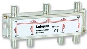 LABGEAR - Broadband 6-Way Compact Splitter Power Pass All Ports 5-2400MHz - Picture 1 of 1
