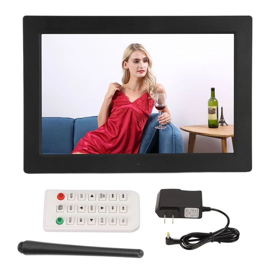 US Plug Digital Photo Frame 12.1 Inch HD LED Screen Support Video Music Picture - Image 1 of 4